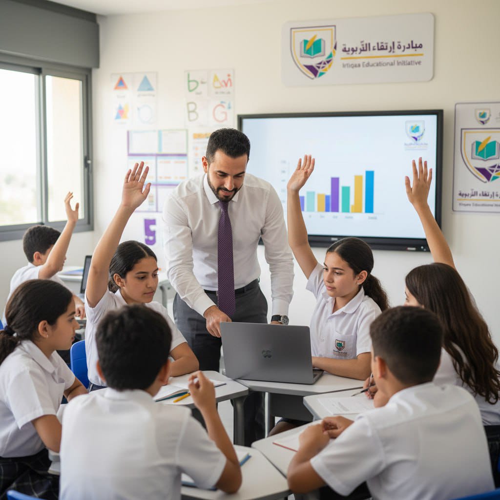 طلاب يكتبون على السبورة